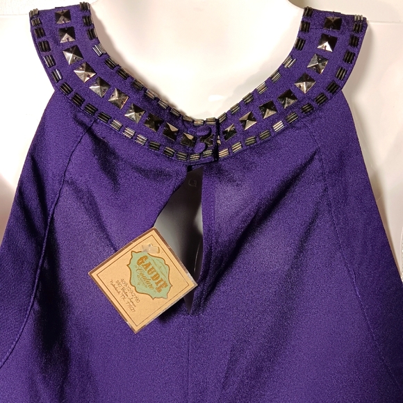 Gaudie pleated purple top NWT szS - Picture 5 of 7